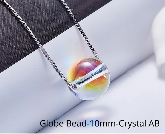 Globe Bead-AB-10mm Украшенные кристаллами подвеска Сваровски ожерелья красочные бусины для женщин Свадебные офисные ювелирные изделия простая Мода - Окраска металла: Globe Bead-AB-10mm