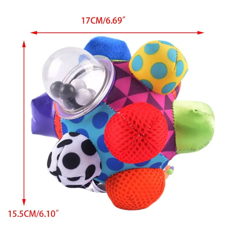 

Babies Children Kids Boy Girl Colorful Bumpy Rattle Ball Learning Developmental Toy Gift GXMB