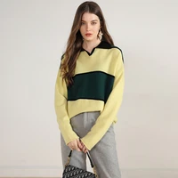 high end 100 cashmere sweater woman turn down collar long sleeve fashion oversized pullover knitted designer stylish jumpers