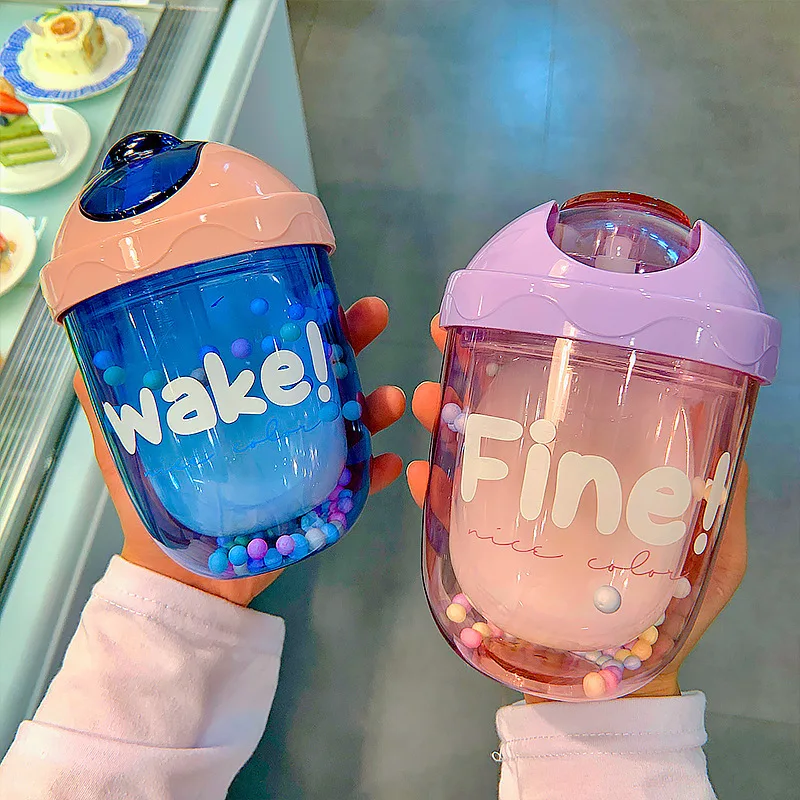 

Пластиковая бутылка для воды с трубочкой, 300 мл