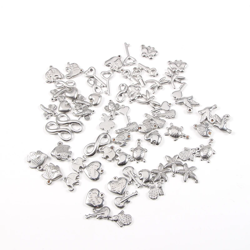 

Steel Charm For Necklace Bracelet Stainless Steel Mirror Polished DIY Charms Pendants For Jewelry Making 20pcs/lot