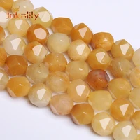 natural faceted old yellow topazs stone beads loose spacer beads for jewelry making needlework diy bracelet wholesale jewelry