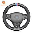 Черные матовые чехлы на руль из искусственной кожи из углеродного волокна оплетка для BMW M Sport M3 E90 E91 E92 E93 E87 E81 E82 E88 X1 E84