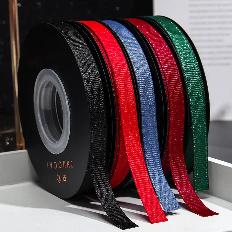 

10mm Ribbed Shiny Double-sided Ribbon Hair Accessories Hairpin Bowknot Handmade Diy Supplies Decorative Ribbon 20 Yards