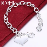 doteffil 925 sterling silver heart shaped bracelet chain for women man wedding engagement jewelry