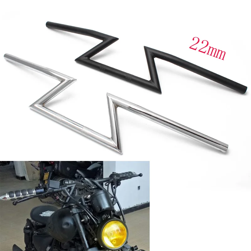 

1pcs Motorcycle Chrome/Black 7/8" 22mm Drag Metal Flash Style Handlebar Universal for Honda Yamaha Kawasaki Custom