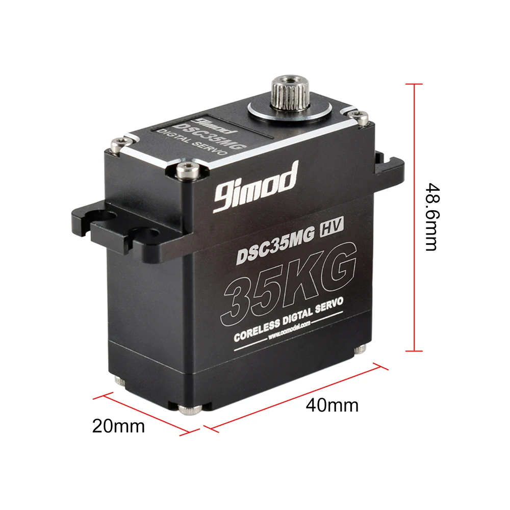 9imod-Servo impermeable DSC35MG, caja de aluminio de 120 grados, engranaje de Metal Digital HV, sin n&uacute;cleo, para coche, cami&oacute;n, barco-5