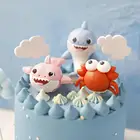 Украшение для торта с изображением морских животных, краб, украшение для торта на день рождения, Русалка, украшение для вечеринки, украшение для торта