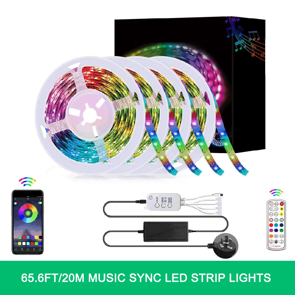 

Светодиодная ленсветильник RGB с пультом ДУ, 20 м, 5050 SMD
