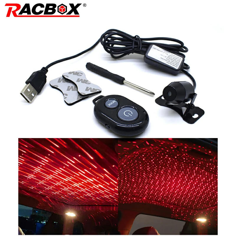 Автомобильный USB LED атмосферный окружающий звездный свет DJ RGB цветная музыкальная