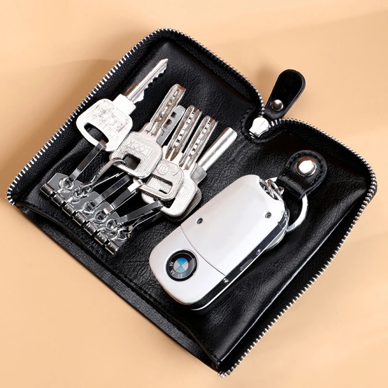 

NEW Genuine Cow Leather Men Women key holder Small Business Key Case Women Housekeeper leather key chain organizer