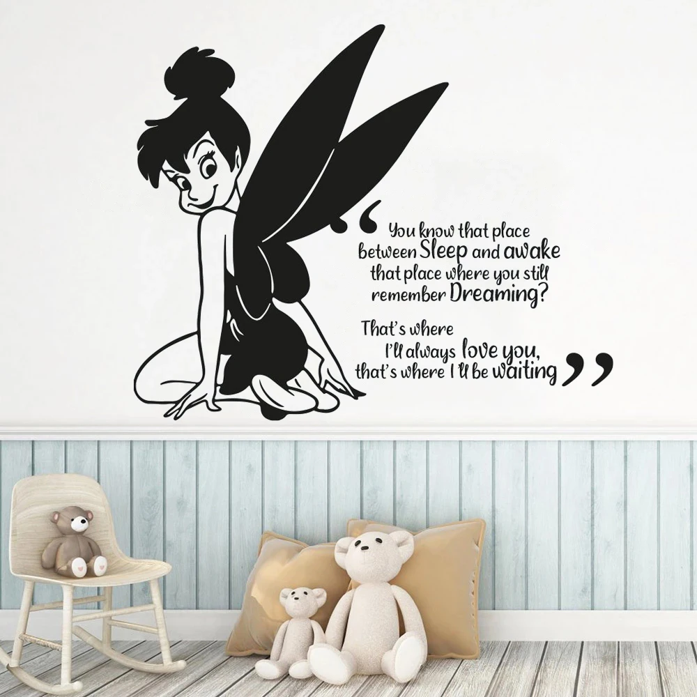 Tinkerbell вы знаете что место фотообои виниловые сказочные наклейки для детской