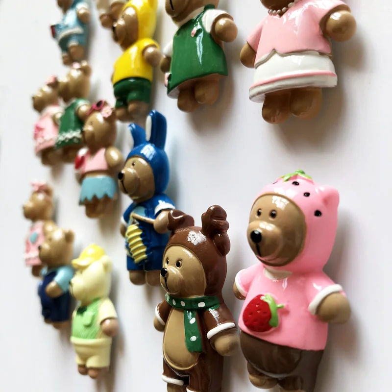 Магнит на холодильник в виде рождественского медведя 3d украшение для дома