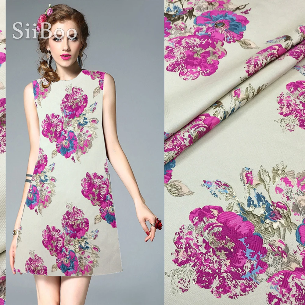 Siiboo плотная тяжелая металлическая жаккардовая ткань для зимнего женского платья