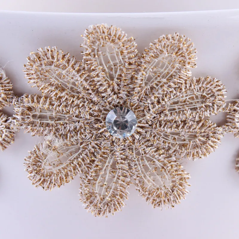 

Baby Girl Lace Rhinestone Handmade Headband Elastic Hair Band Champagne Flowers Hairbands Toddlers Head Wrap Bebes Accesorios