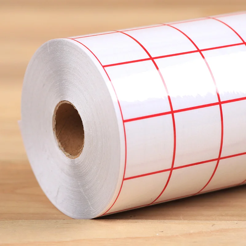 Прозрачная виниловая клейкая лента для нанесения 30 см * 100 синяя/красная