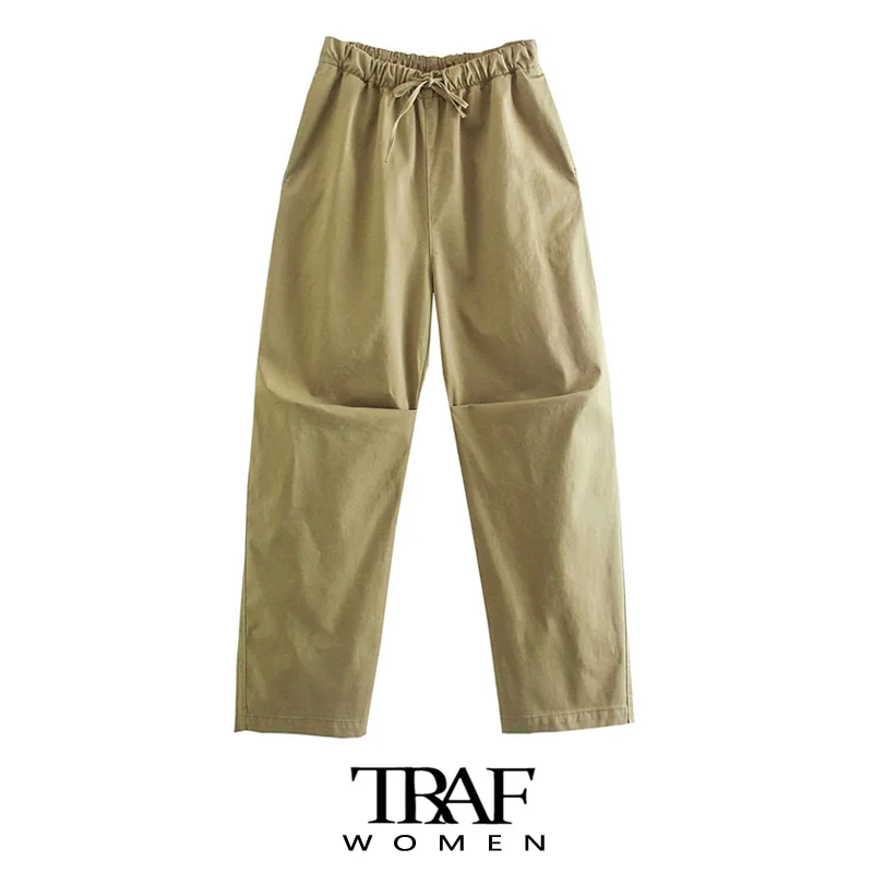 

Брюки женские плиссированные с боковыми карманами и поясом на резинке