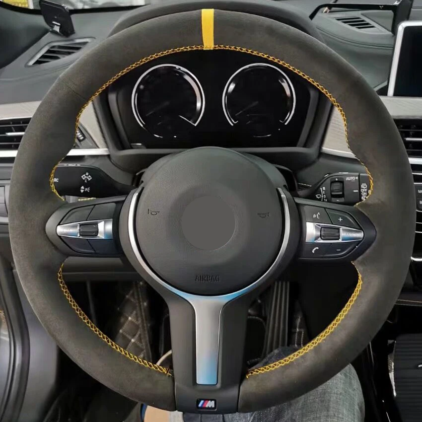 Чехол на руль MEWANT из черной замши для BMW 228i 230i 320i 328i 330i 335i 340i 428i 430i 435i 440i 525i 535i 550i 640i