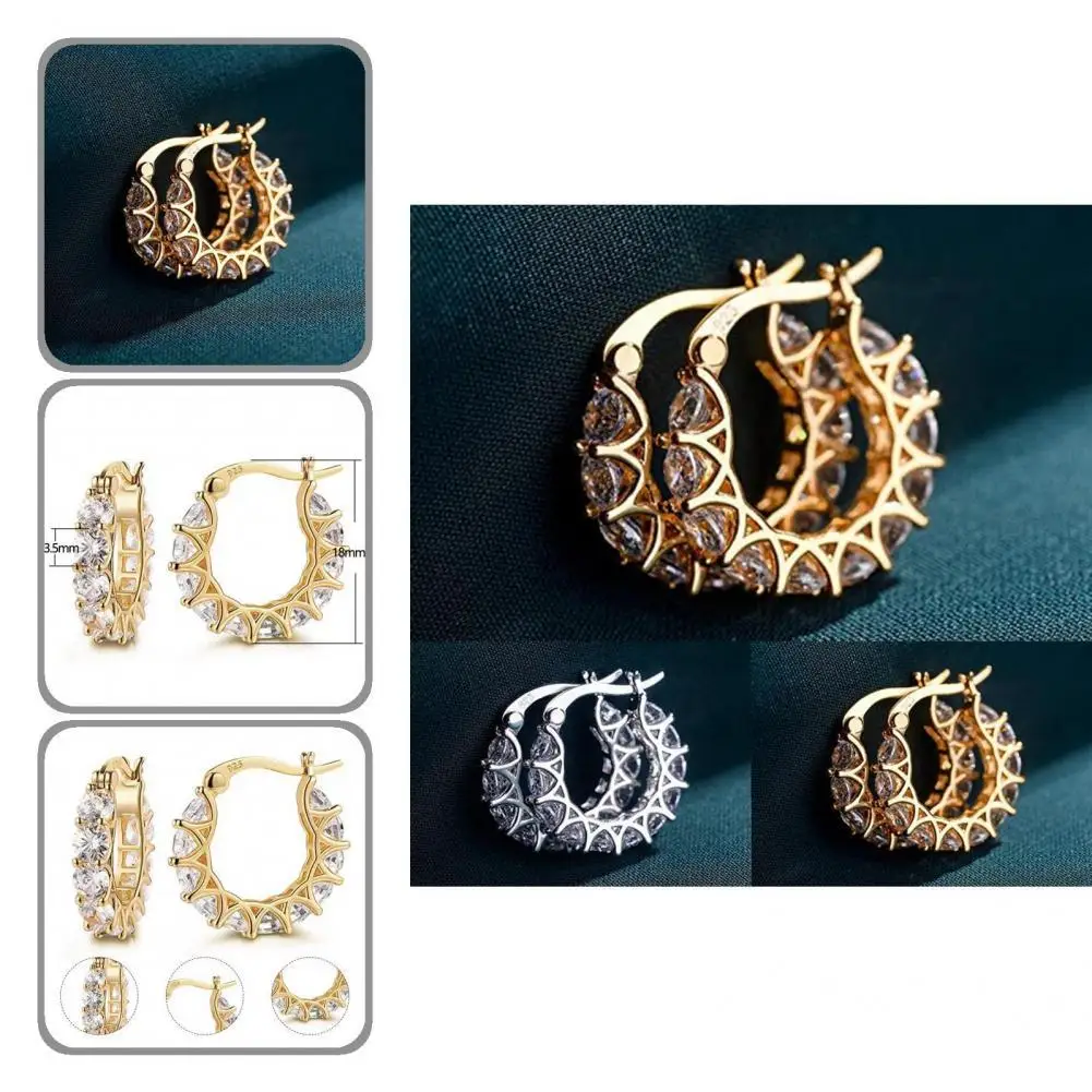 

Women Earrings All Match Wear-resistant Lightweight French Style Circle Earrings Women Hoop Earrings Earrings 1 Pair