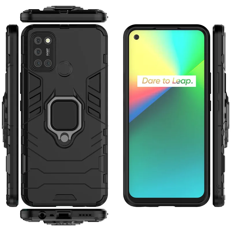for oppo realme c17 case for realme c17 cover shockproof armor silicone slim pc stand protective phone bumper for realme c17 free global shipping