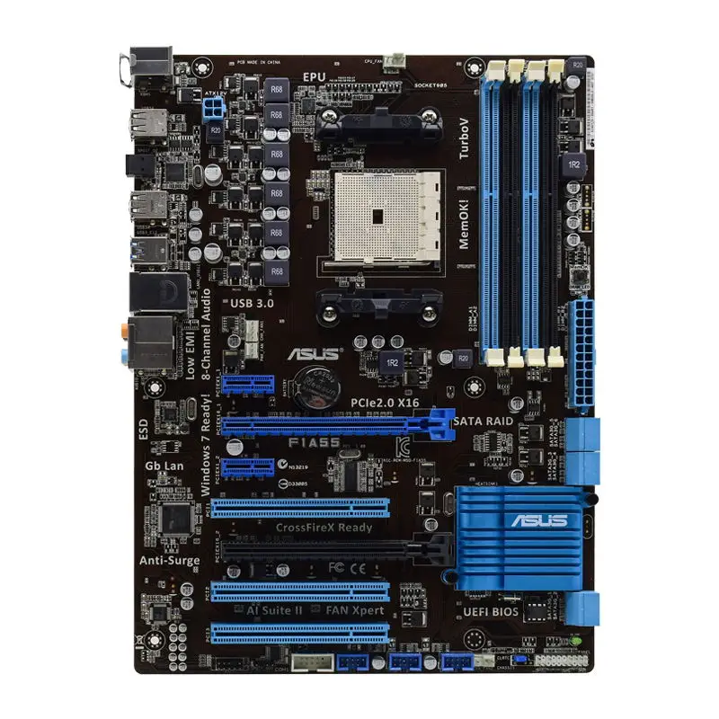 

ASUS F1A55 Socket FM1 AMD A55M A55 DDR3 64GB 2250MHz RAM Memory 6×SATA II PCI-E X16 Slot USB3.0 ATX Desktop Motherboard