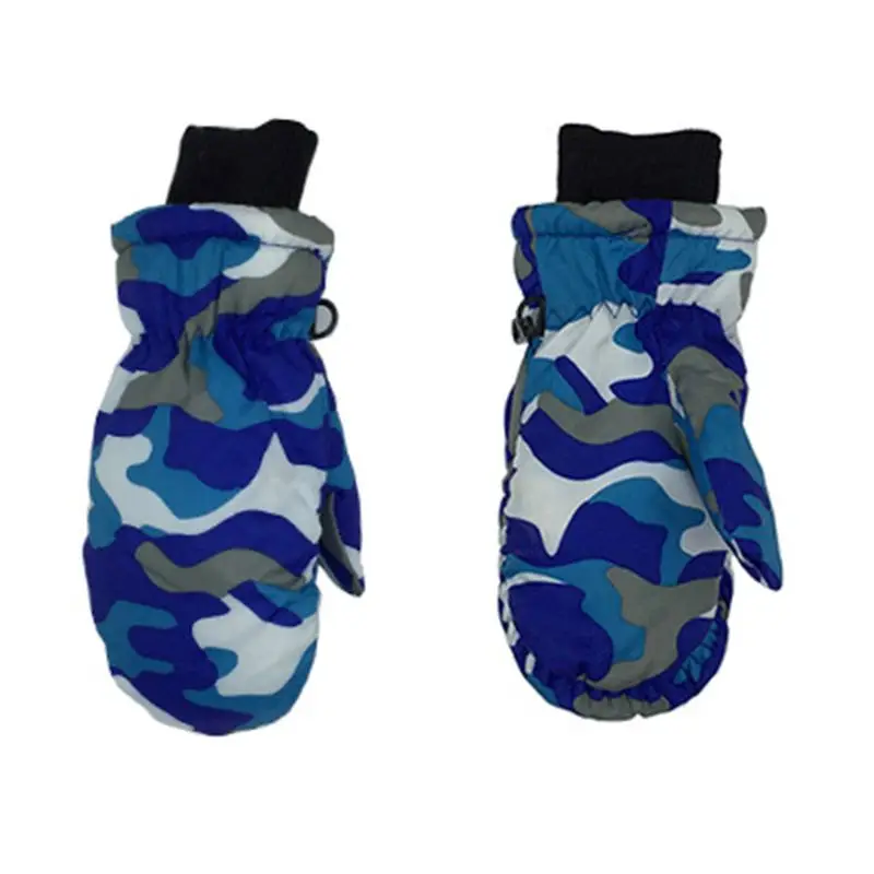 Toddler Kids Winter Camouflage Printed Full Finger Gloves Waterproof Windproof Thicken Warm Elastic Ribbed Cuff Mittens 3-5T | Спорт и