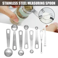 hot sale 8911pcs stainless steel measuring spoon with stirrer and measuring ruler for liquid and dry food cooking baking tool