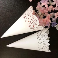 100 pieces flower rose confetti cones laying wedding party decoration