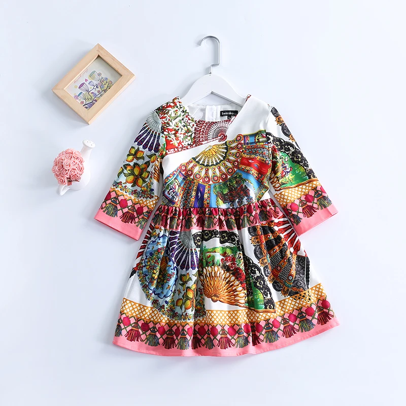 Детские осенние платья 2020 новый европейский и американский стиль детская одежда