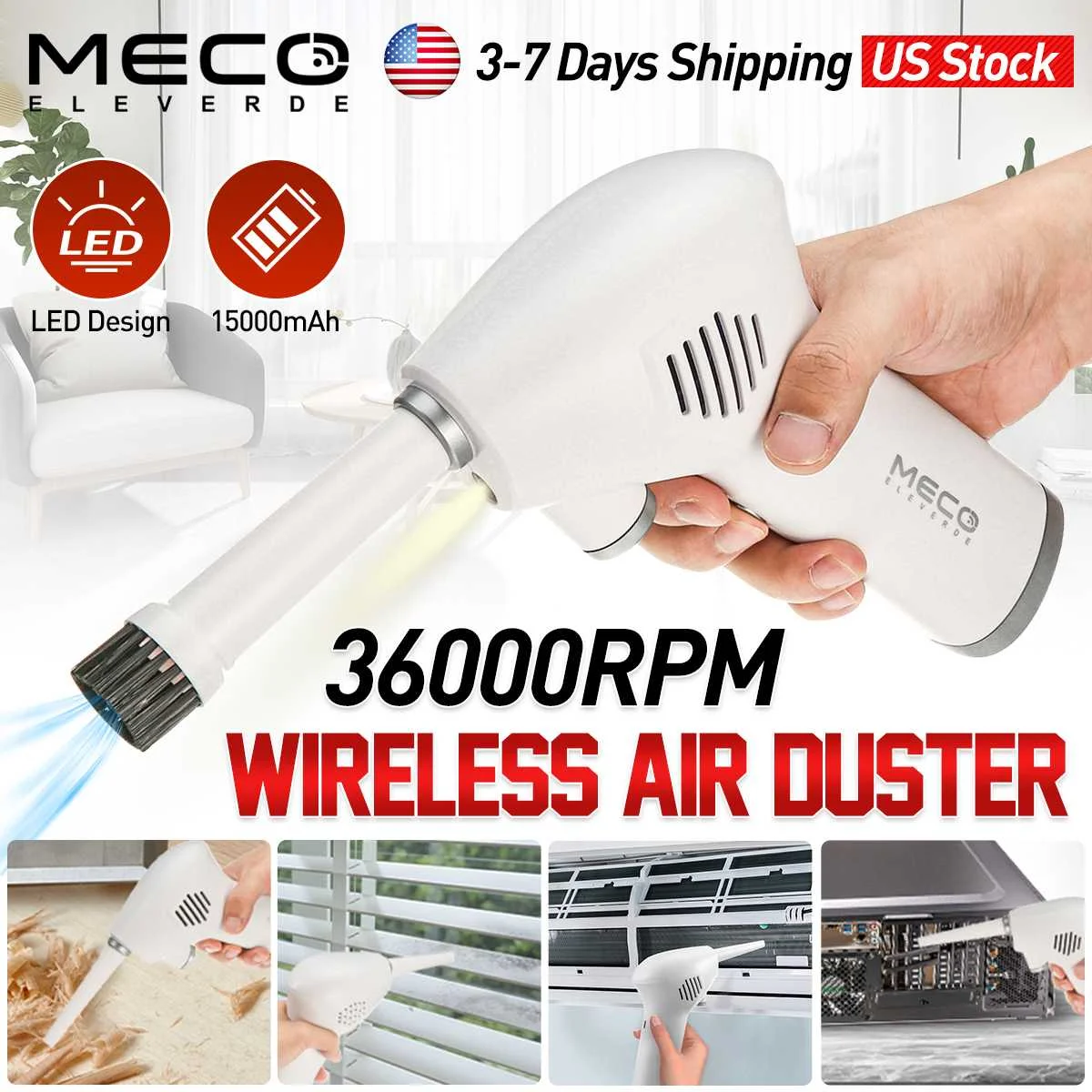 

Воздуходувка MECO беспроводная, 15000 мА ч, 45000 об/мин