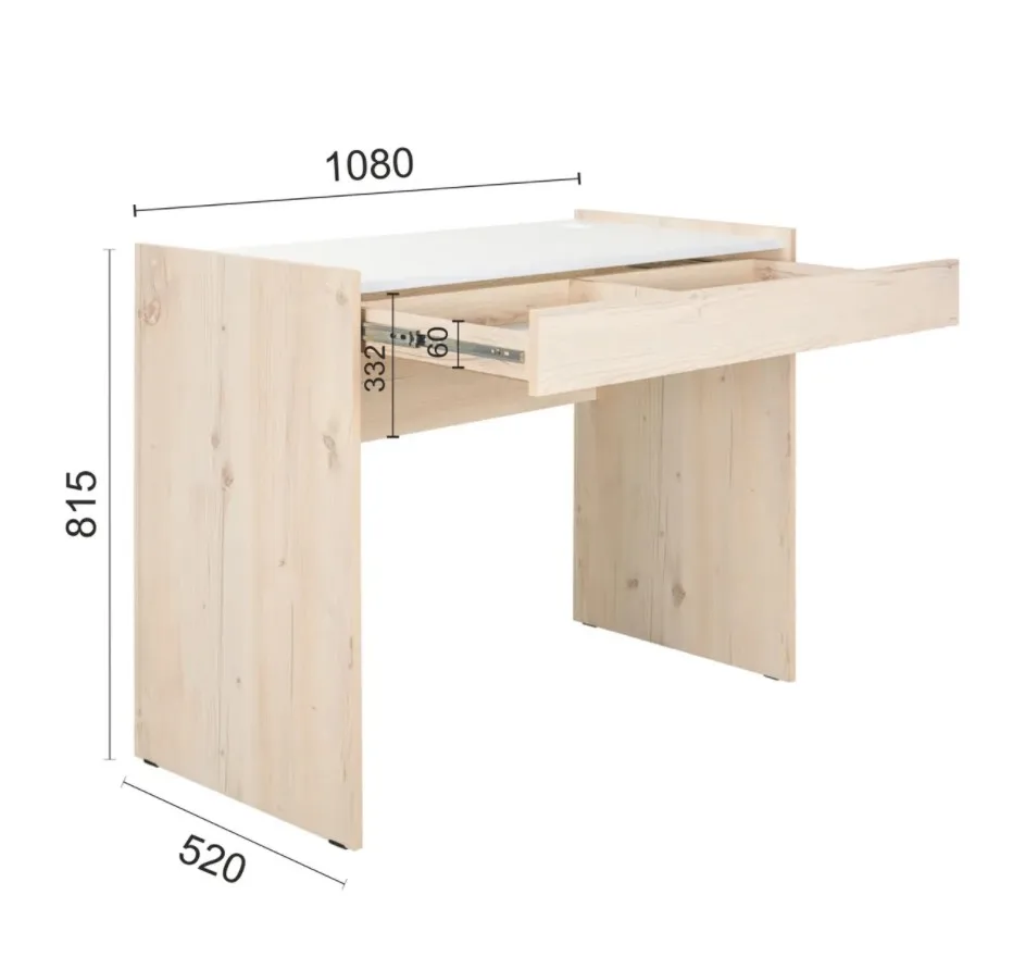 Computer Table for Home Wooden Office Desk with Wide Big Drawer Storage Study Workstation Children Save Space 108x52x81.5 cm | Мебель