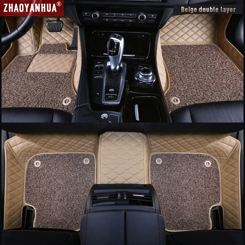 Luxury Beige Автомобильный коврик для peugeot 308SW 408 508 607 2008 3008 4008 RCZ Водонепроницаемый автомобильные аксессуары кожаный коврик ковер лайнер - Название цвета: Luxury Beige