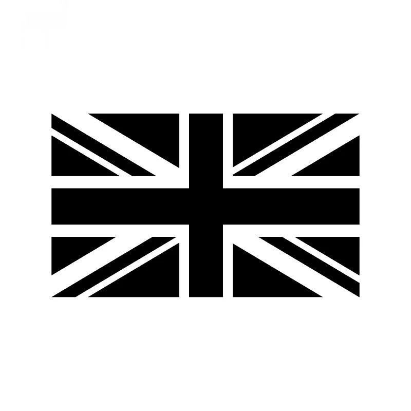 

16 X 9.5 British Union Jack Flag Car Sticker Decal Black Fashion Car-styling Stickers