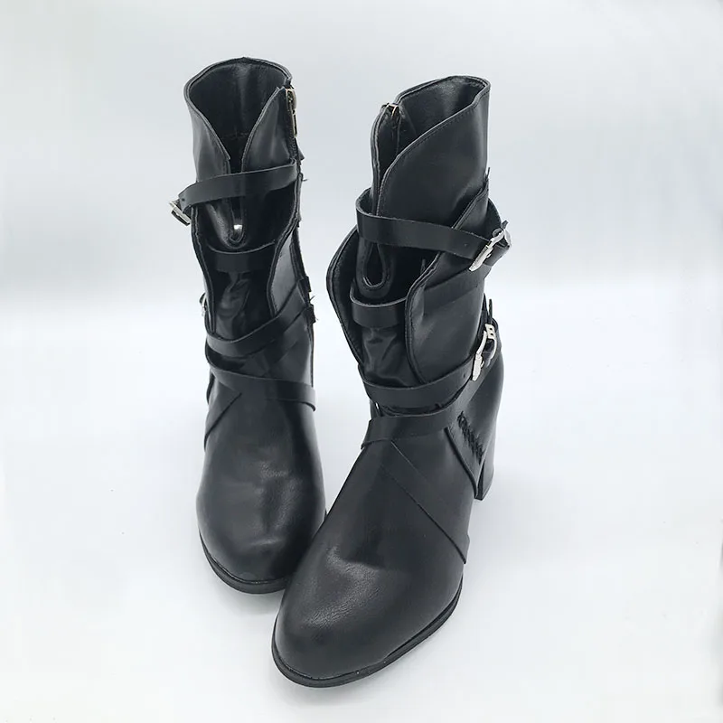 Fashion Buckle Belt Winter Boots Women Mid-calf New 2020 Leather Waterproof Snow woman shoes botas mujer | Обувь