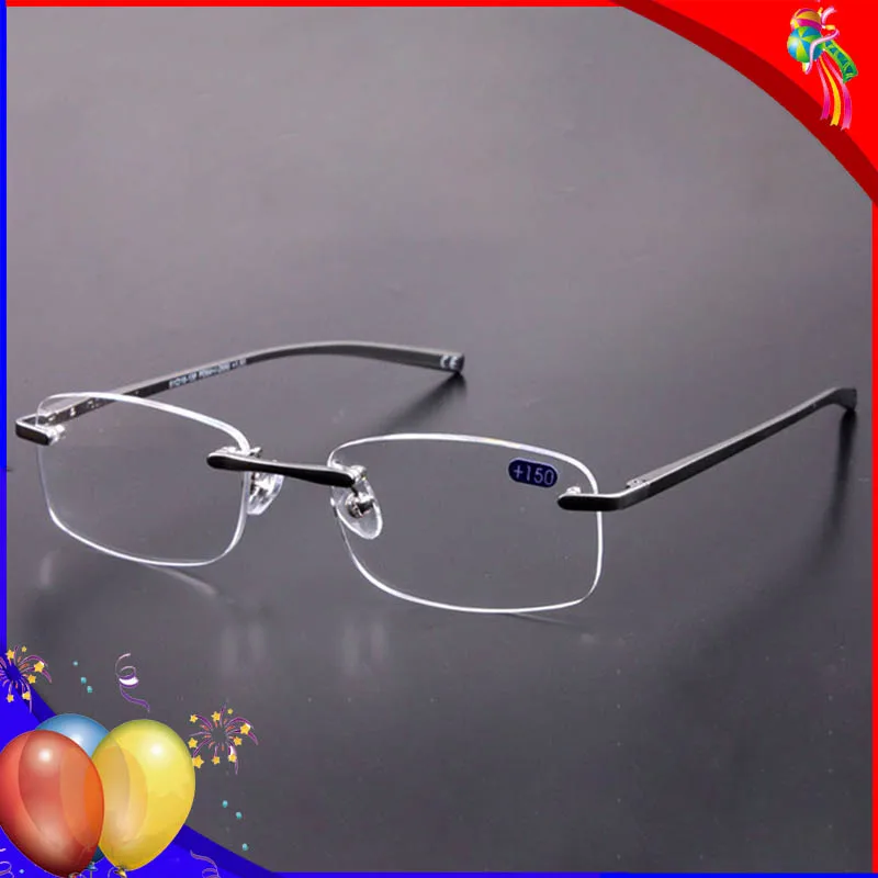 Очки для чтения без оправы мужчин и женщин простые прямоугольные оптические