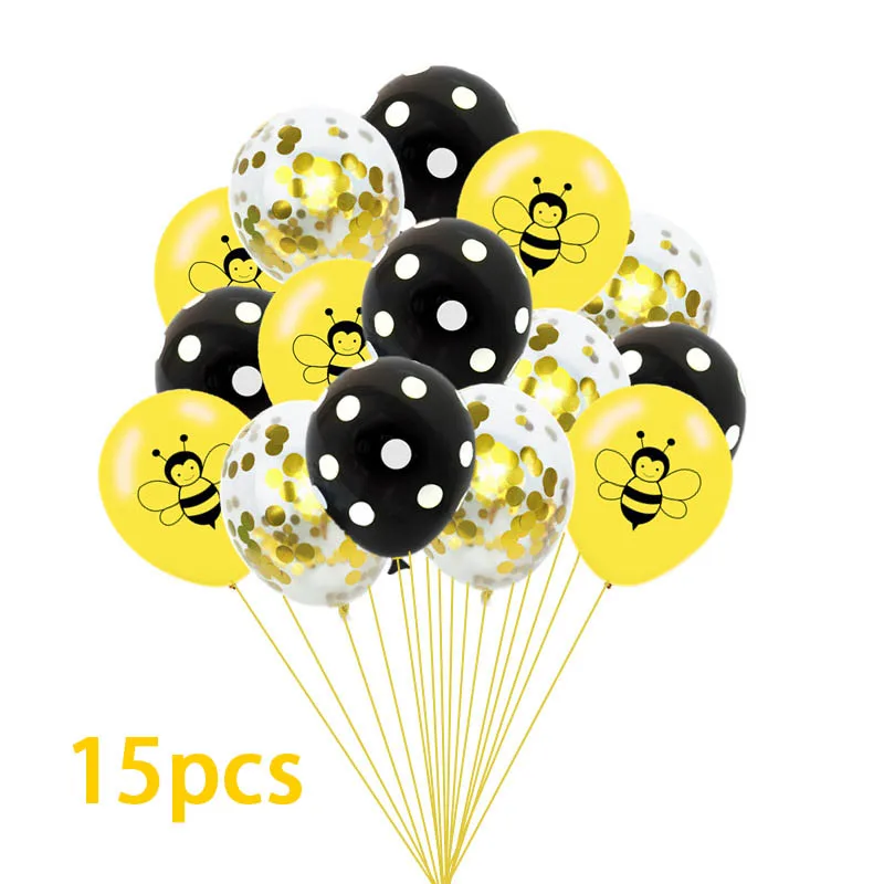 15pcs 10 шт./лот тарелки пчела тема одноразовые С Днем Рождения Свадьба Рождество для ребенка душ украшения на Рамадан вечерние принадлежности - Цвет: 15pcs