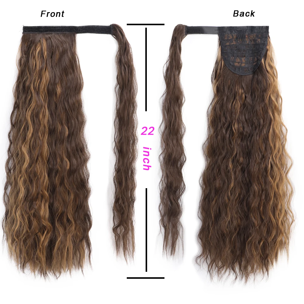 Длинный кукурузный хвост 22 дюйма волнистый Омбре/чистый синтетический конский