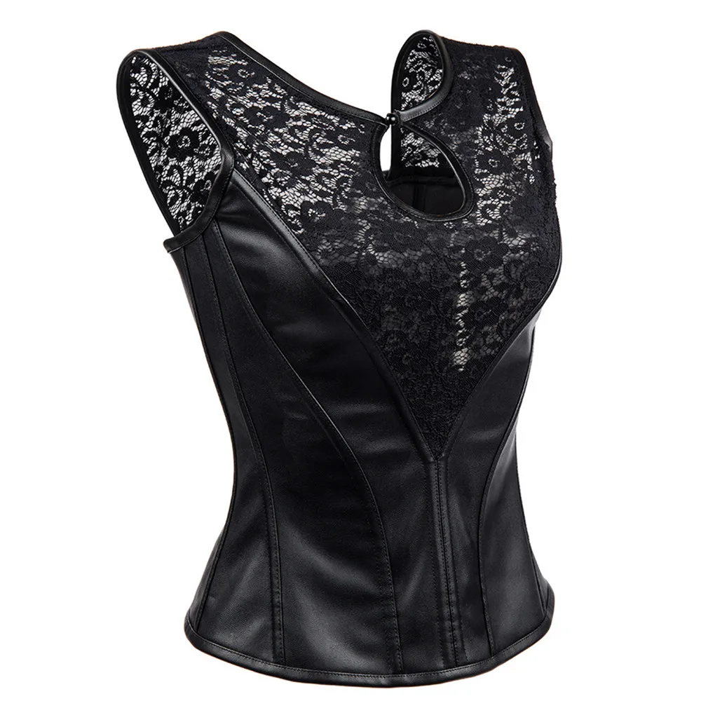 Женский сексуальный кружевной жилет из искусственной кожи корректирующий