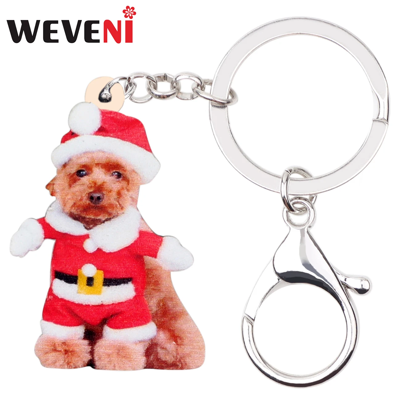 Акриловые рождественские костюмы WEVENI Брелоки для ключей в виде собаки Тедди