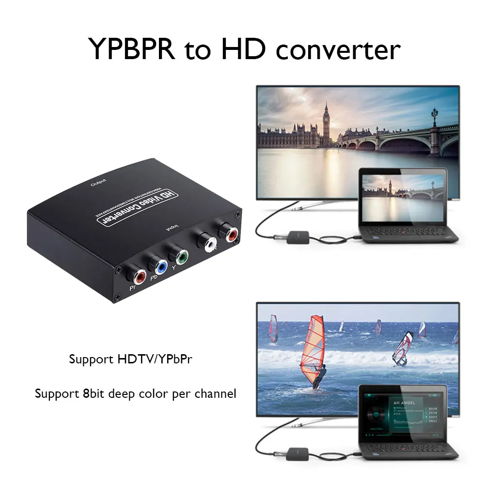 YPbPr R/L к HDMI совместимый преобразователь 1080P Компонентный видео конвертер аудио