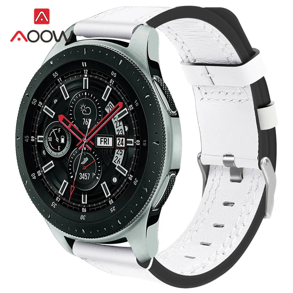 22 мм ремешок из натуральной кожи для samsung Galaxy Watch 46 мм gear S3 huawei GT Amazfit Stratos Pace Line быстросъемный браслет