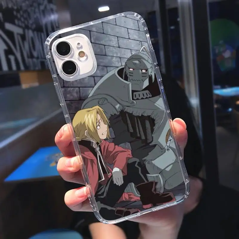 

Full metal Alchemist BROTHERHOOD Anime Phone Case Transparent soft For iphone 5 5s se 6 6s 7 8 11 12 plus mini x xs xr pro max