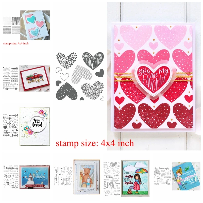 

Love-Hearts Mermaid Phrases Transparent Silicone Clear Stamp For Scrapbooking DIY 2020 Craft Decoration