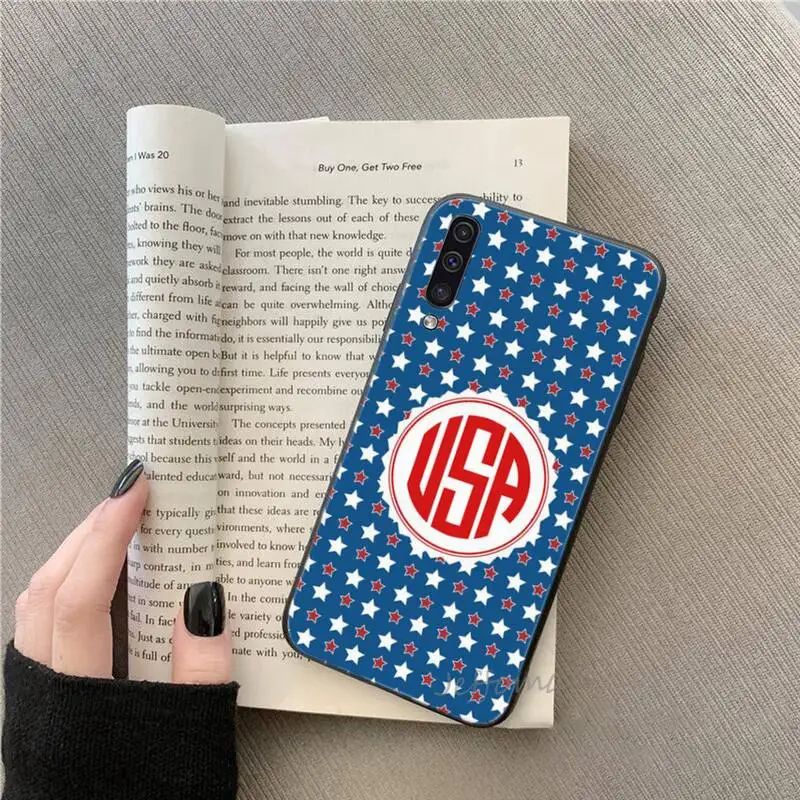 

America USA Flag Phone Case For Samsung A20 A30 30s A40 A7 2018 J2 J7 prime J4 Plus S5 Note 9 10 Plus