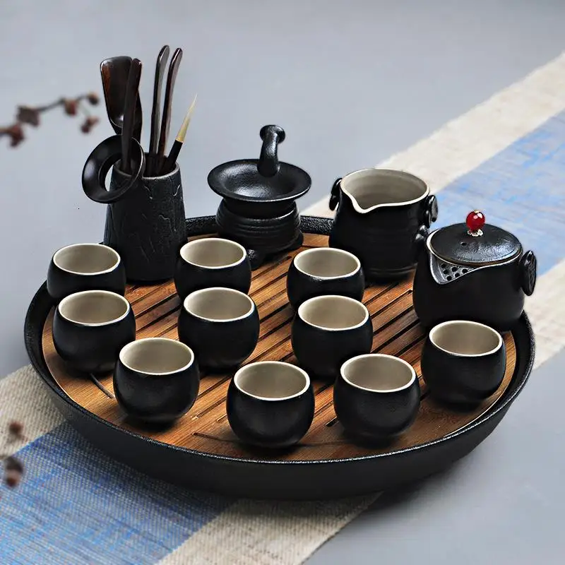 

Accessories Dienbladen Puer Table Te Chino Set Plateau De Service Vassoio Da Portata Gongfu Holder Kung Fu Chinese Tea Tray