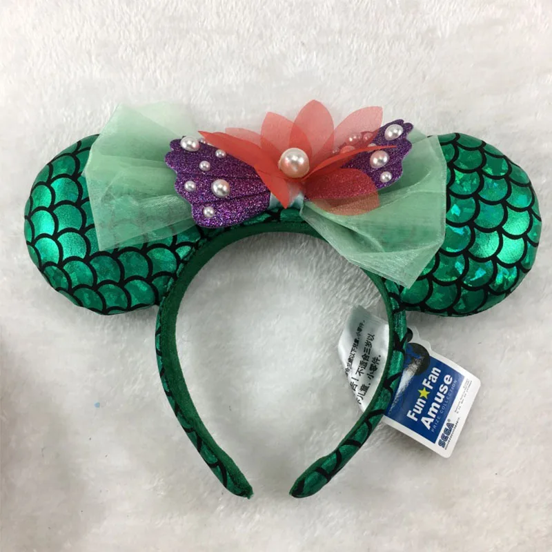 A Disney повязка на голову для Русалочки disney land уши Микки Головные уборы Аксессуары для девочек игрушка вечерние украшения головной убор рождественские подарки - Цвет: A