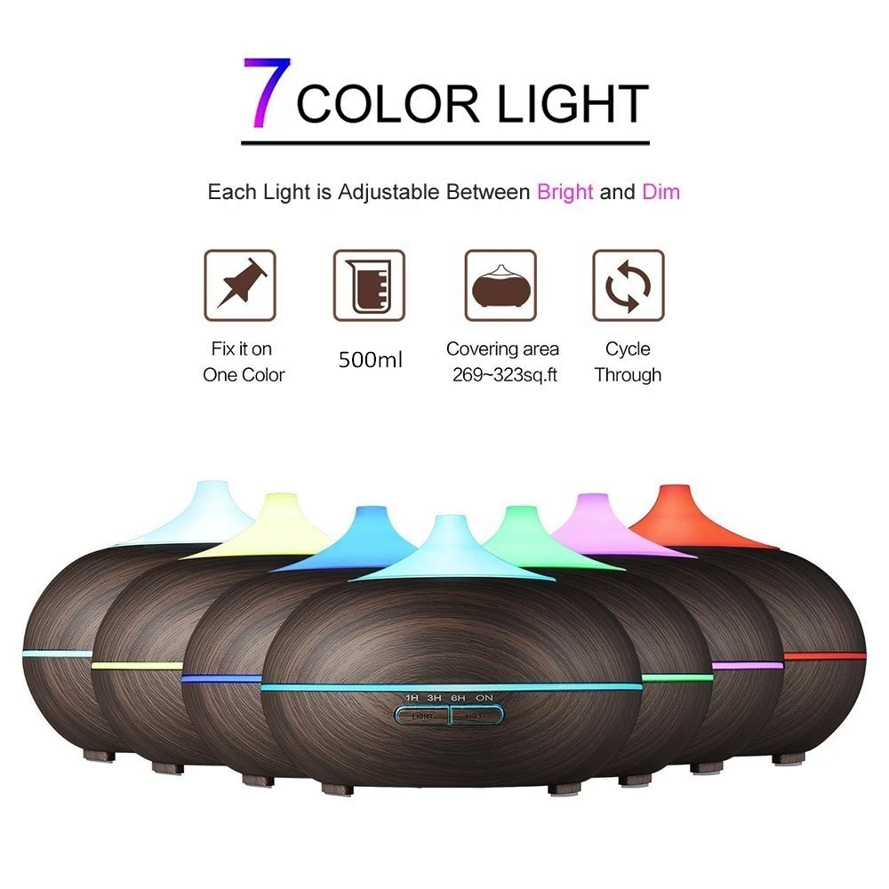 

Aroma Diffuser Ultrasonic Essential Oil Diffuser with 7 LED Light Air Humidifier Mist Maker Remote Control Aromatherapy Difusor