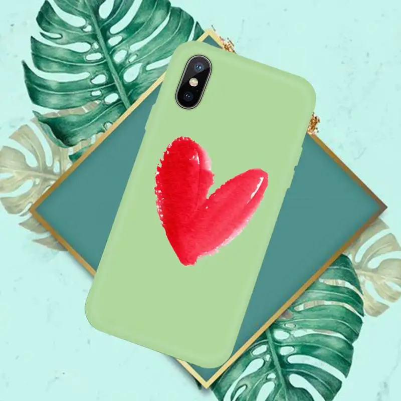 

cute love Phone Case Candy Color for iPhone 11 12 mini pro XS MAX 8 7 6 6S Plus X SE 2020 XR