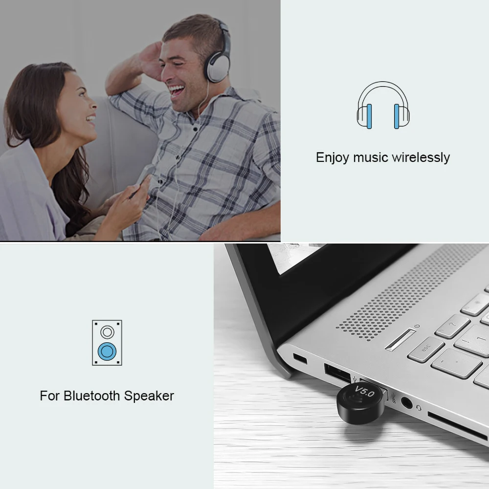 Kebidumei USB-Bluetooth Модем адаптер для компьютера PC беспроводной USB Bluetooth передатчик 5,0 музыкальный приемник Bluetooth адаптер