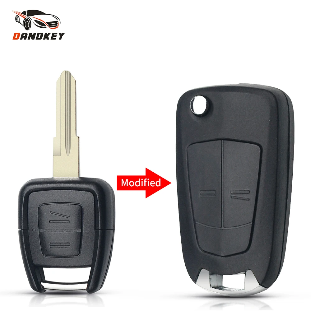 

Dandkey Smart Remote Car Key Shell Modified Uncut HU46 Blade For OPEL VAUXHALL Vectra Zafira Omega Astra Fob 2 Button Blank Case